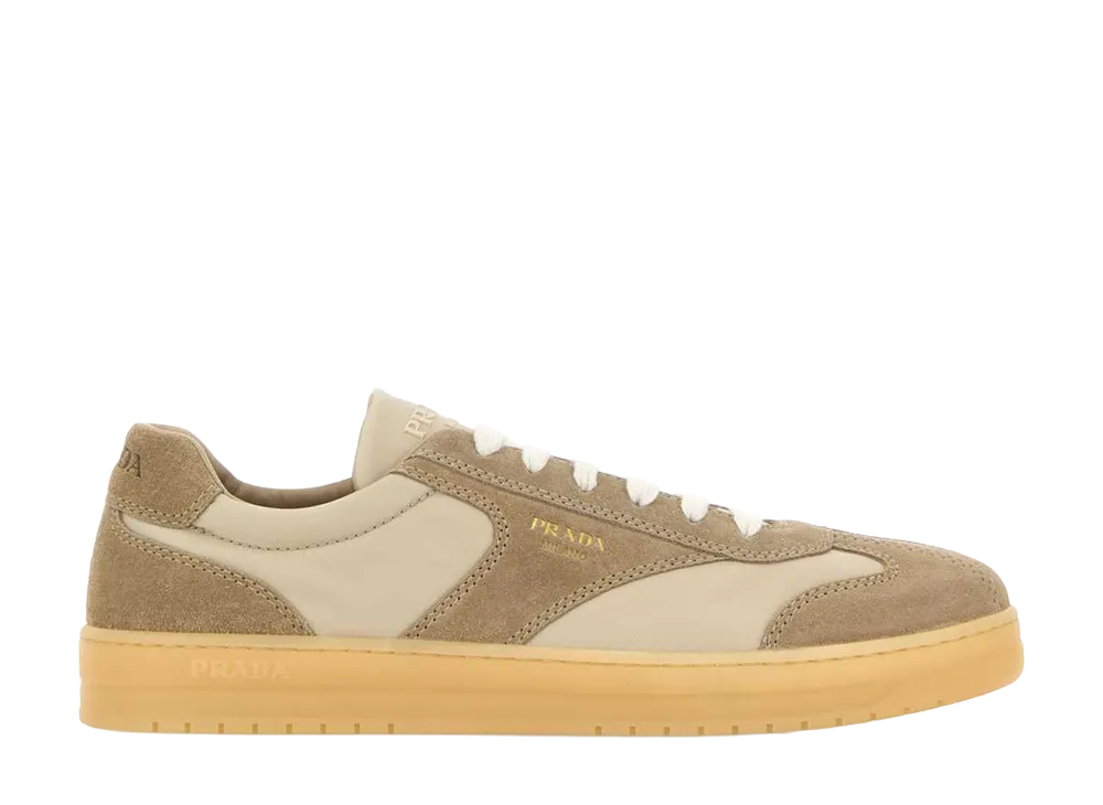 PRADA Beige Suede E Re-Nylon Sneakers "Beige"