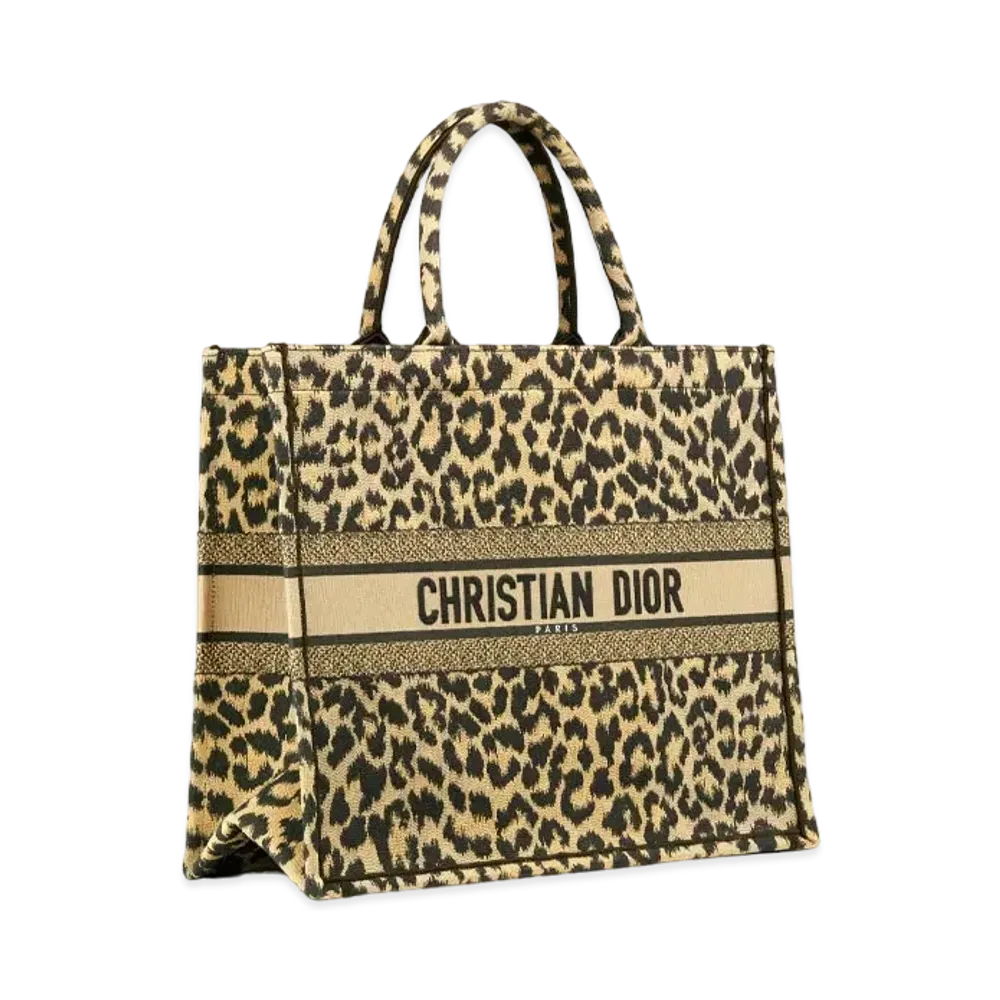 Dior Book Tote Mizza Embroidery "Leopard"
