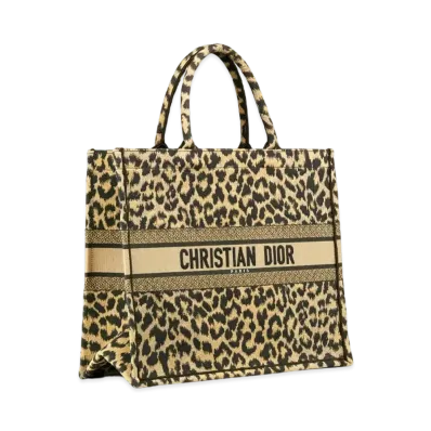 Dior Book Tote Mizza Embroidery "Leopard"