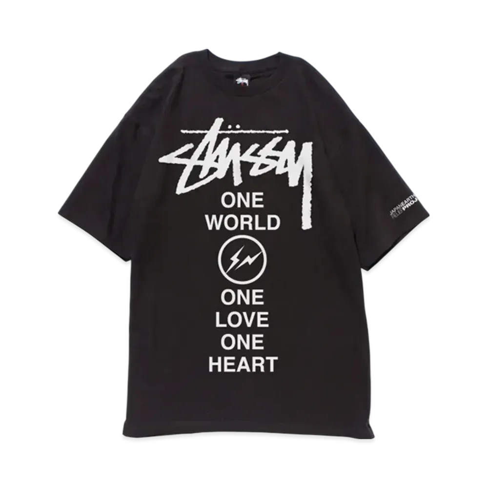 Stussy x Fragment Design One World One Heart Tee "Black"