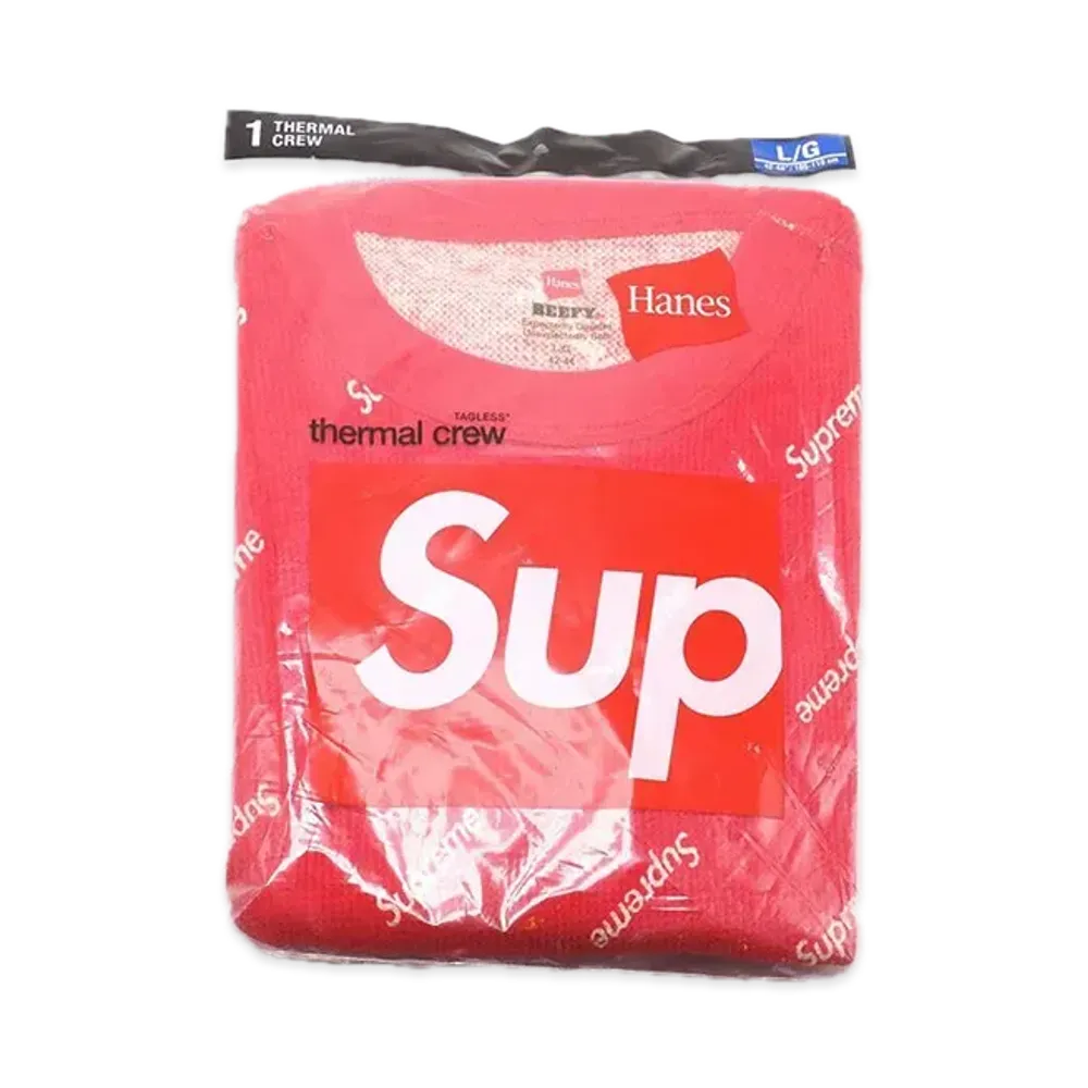 Supreme x Hanes Thermal Crew (1 Pack) "Red" (20FW)