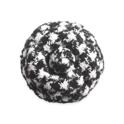 CHANEL Camellia Cotton Tweed "White/Black"