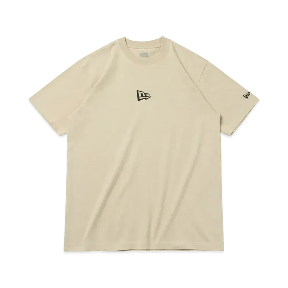 NEW ERA Short Sleeve Cotton T-shirt Flag Logo Mini Regular Fit "Greige"