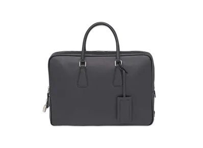 PRADA Saffiano Leather Briefcase "Black"