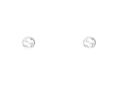 GUCCI Interlocking G White Gold Earrings "Silver"