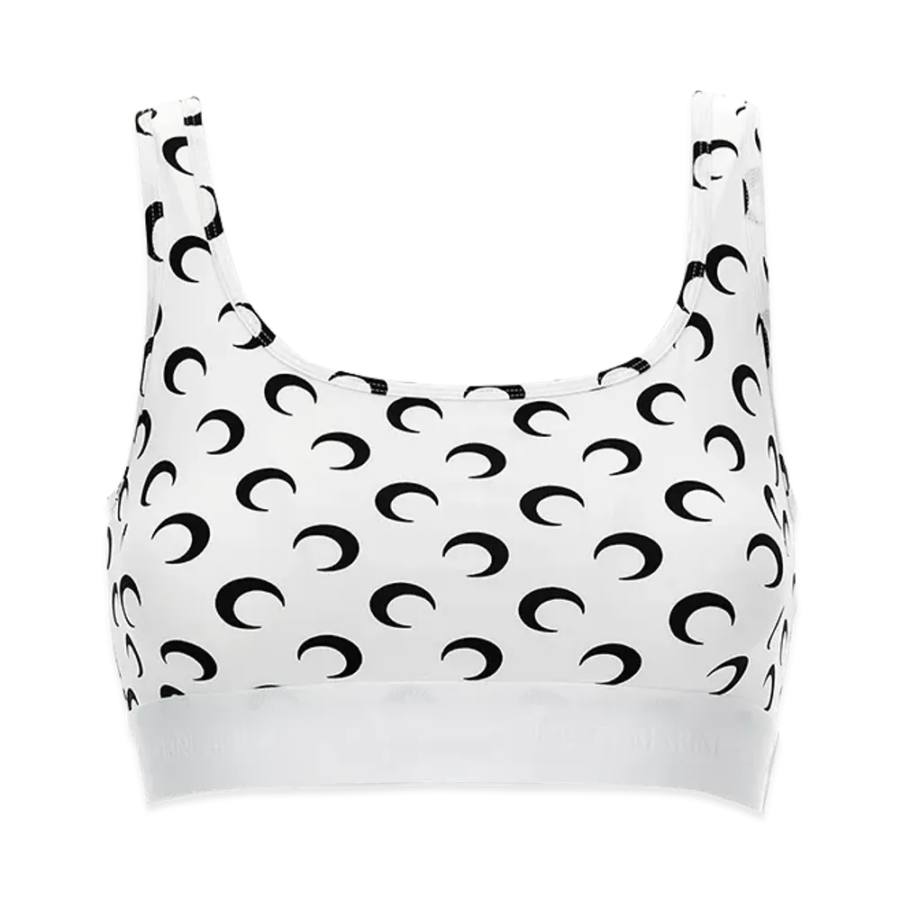 Marine Serre Women's 'Moon' Sporty Top "White/Black"