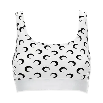Marine Serre Women's 'Moon' Sporty Top "White/Black"