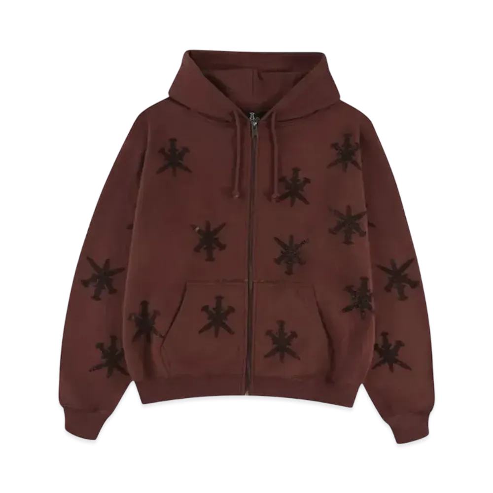 Unknown London Rhinestone Hoodie "Brown"