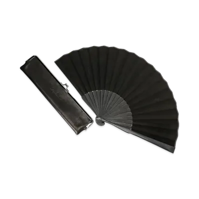 Yohji Yamamoto Leather Folding Fan "Black"
