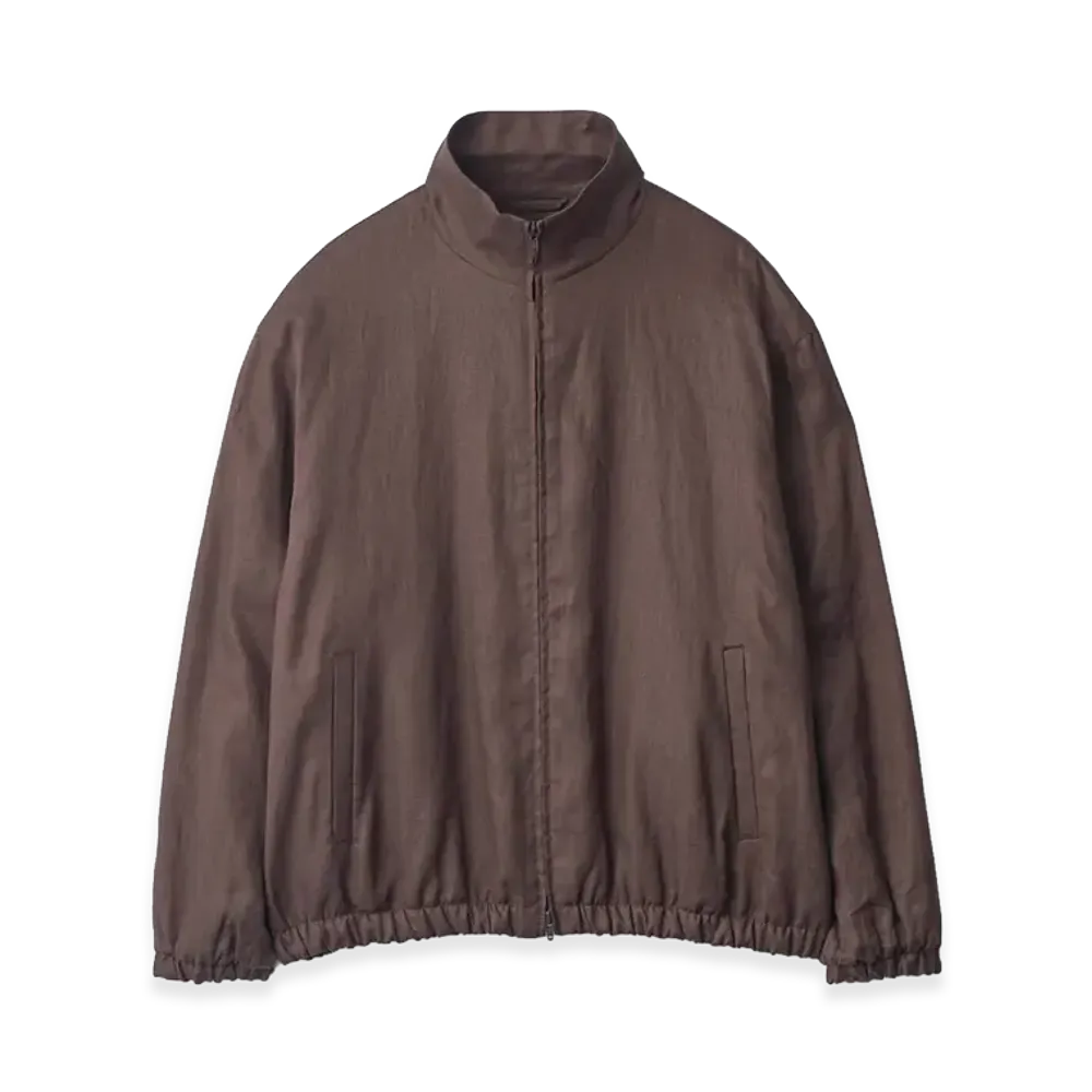 ssstein Light Linen Shirred Light Zip Jacket "Brown"