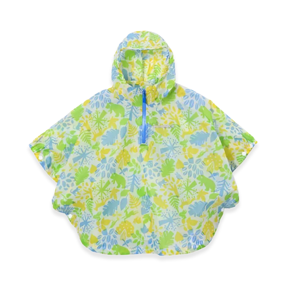 mont-bell Baby's Print Trekking Rain Poncho 75-95 "Green"
