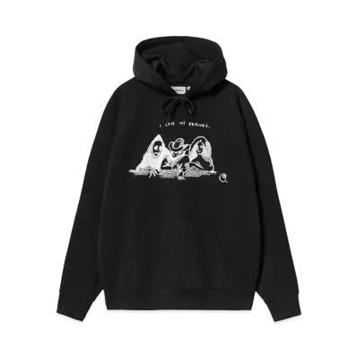 Carhartt WIP Hooded Pepe Friends Sweat "Black/White"