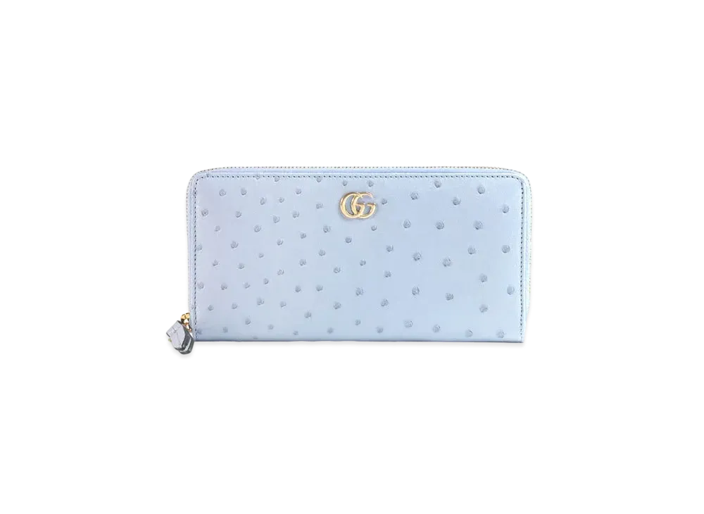 GUCCI Ostrich Zip Around Wallet "Light Purple Ostrich"