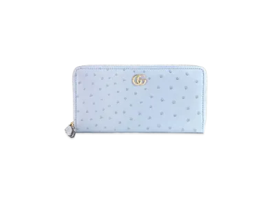GUCCI Ostrich Zip Around Wallet "Light Purple Ostrich"