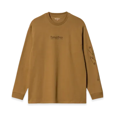 Carhartt WIP Safety Pin Long Sleeve T-Shirt "Hamilton Brown"