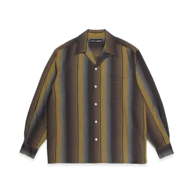 WACKO MARIA Ombre Striped Open Collar Shirt "Yellow"