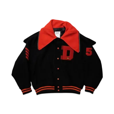 doublet Petal Mouth Hood Varsity Jacket "Black"