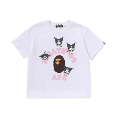A BATHING APE x Kuromi Kids College Mini Tee "White"