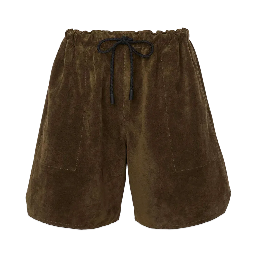 JW ANDERSON Drawstring Leather Shorts "Brown"
