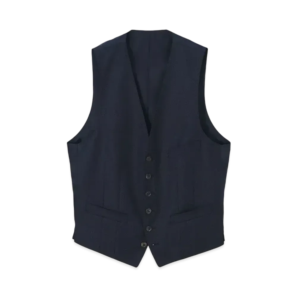 Paul Smith Birdseye Wool Vest "Navy"