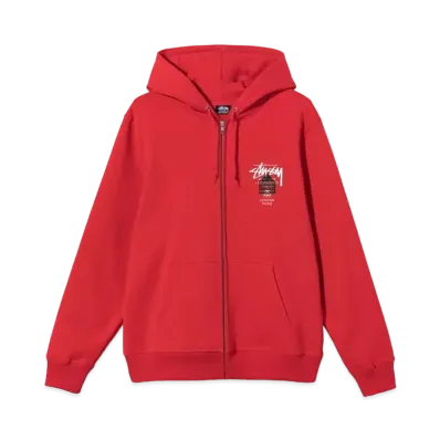Stussy DSM WORLD TOUR ZIP HOOD "Red" 3973793