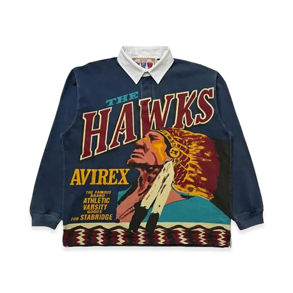 STABRIDGE x AVIREX Hawks Rugby Shirts "Vintage Navy"