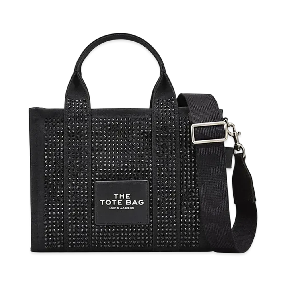 Marc Jacobs The Crystal Canvas Tote Bag Small "Black Crystal"