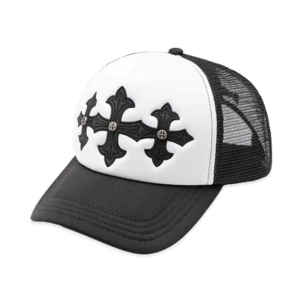 SUPPLIER Cross Leather Patch Mesh Cap "Black"