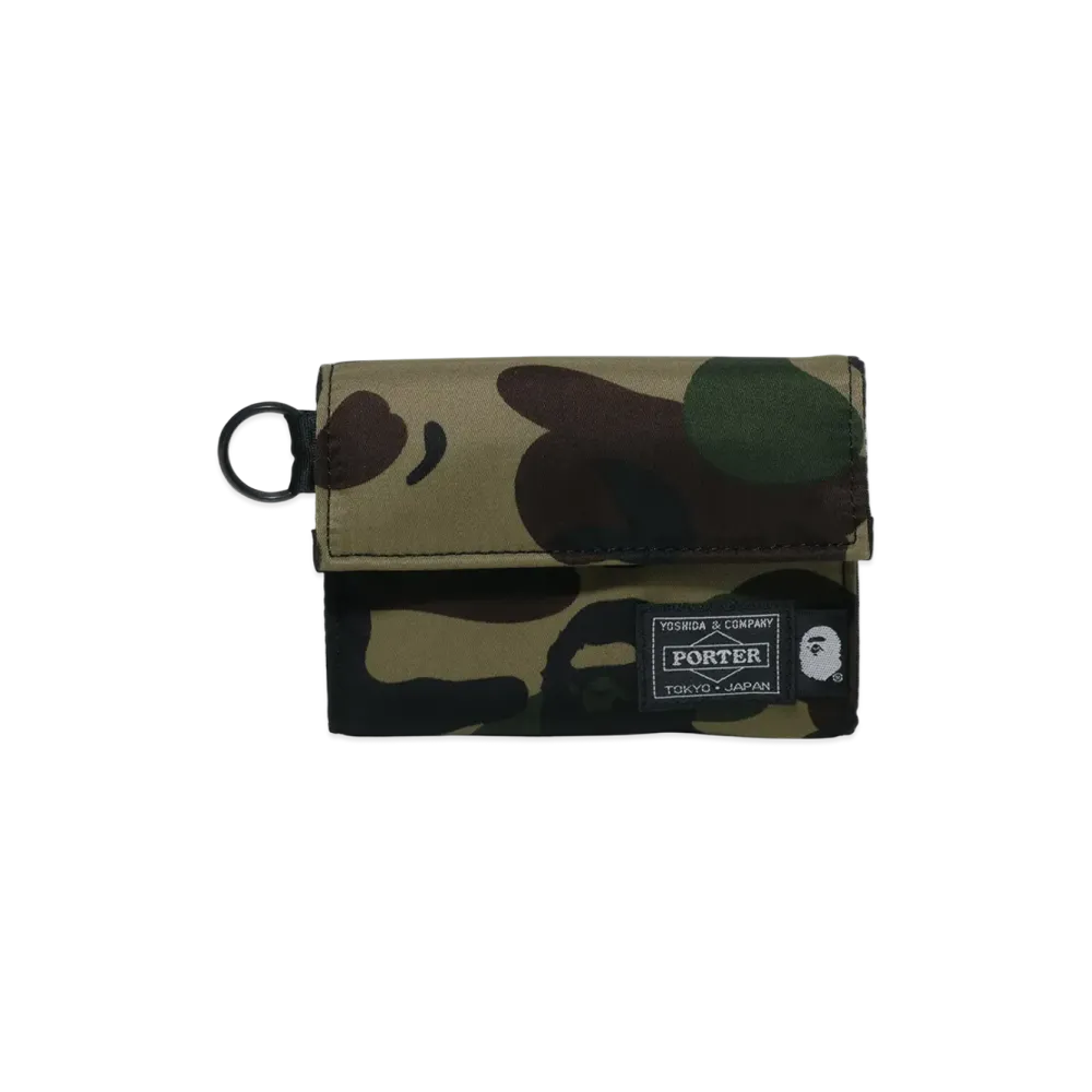 A BATHING APE x PORTER 1st Camo Wallet "Green"