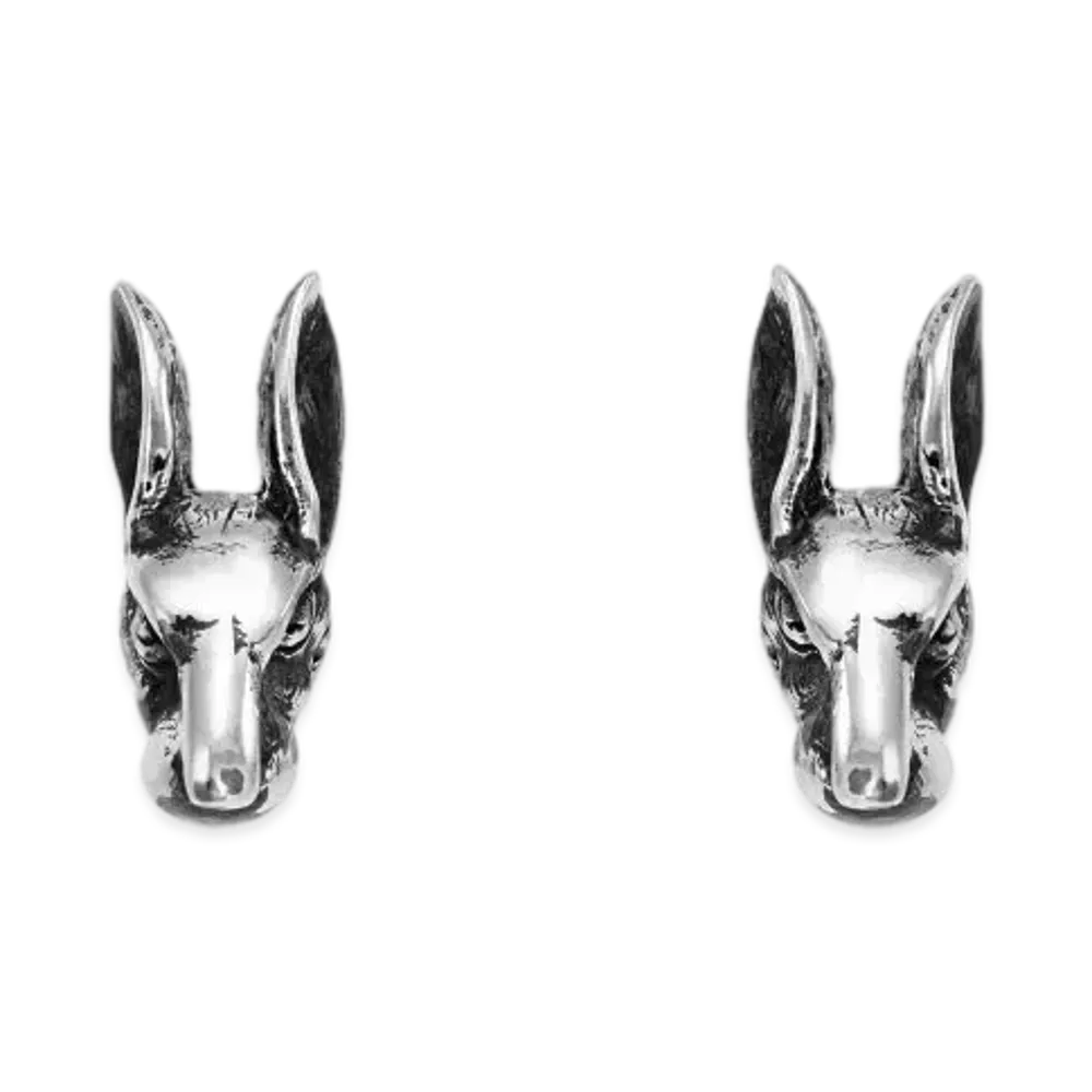 GUCCI Anger Forest Series Rabbit Head Silver Earrings