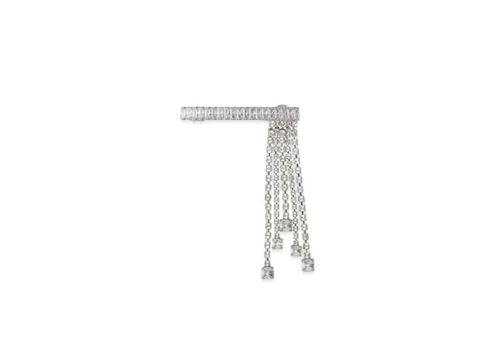 MIU MIU Charm Hair Clip "Light Gray/Crystal"