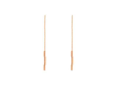 GUCCI Link To Love Chain Earrings With Gucci Bar "Pink"
