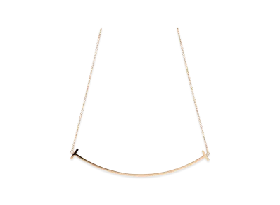 Tiffany & Co. Women's T Smile Pendant Large Necklace "Rose Gold"