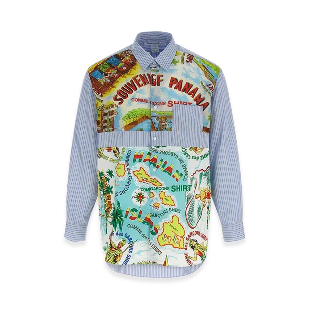 COMME des GARCONS SHIRT Patterned Inserts Shirt "Multicolor/Blue"