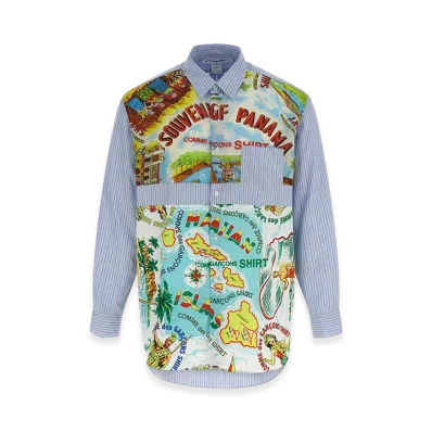 COMME des GARCONS SHIRT Patterned Inserts Shirt "Multicolor/Blue"