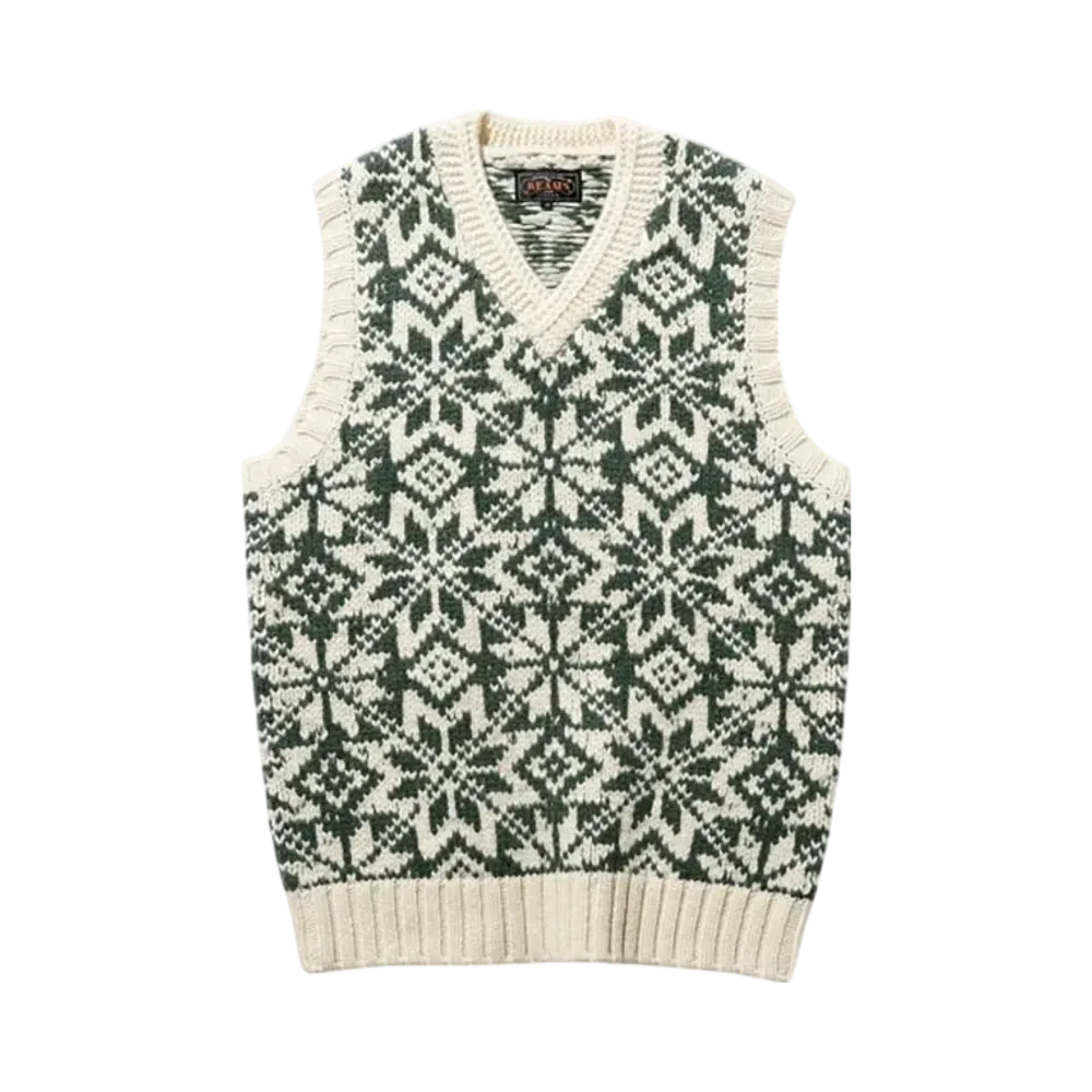 BEAMS Snow Pattern Vest 3G "Green"