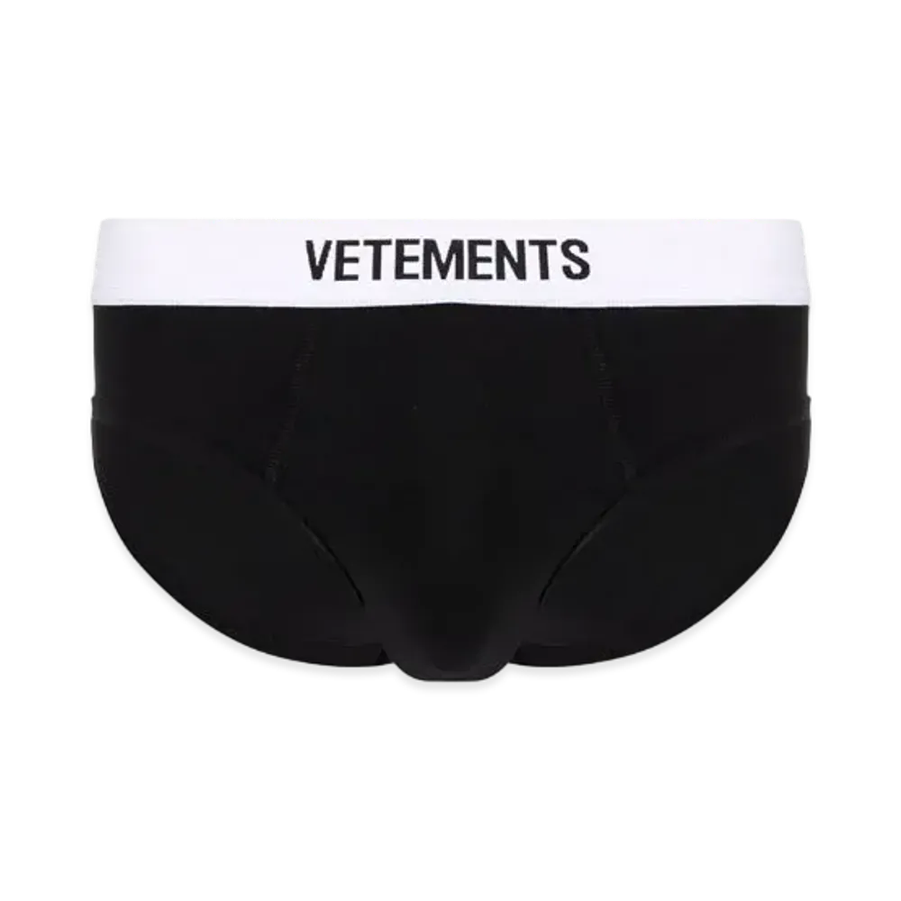 VETEMENTS Logo Brief "Black White"