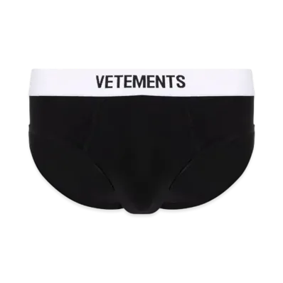VETEMENTS Logo Brief "Black White"