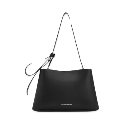 CHARLES & KEITH Odera Trapeze Bucket Bag "Noir"