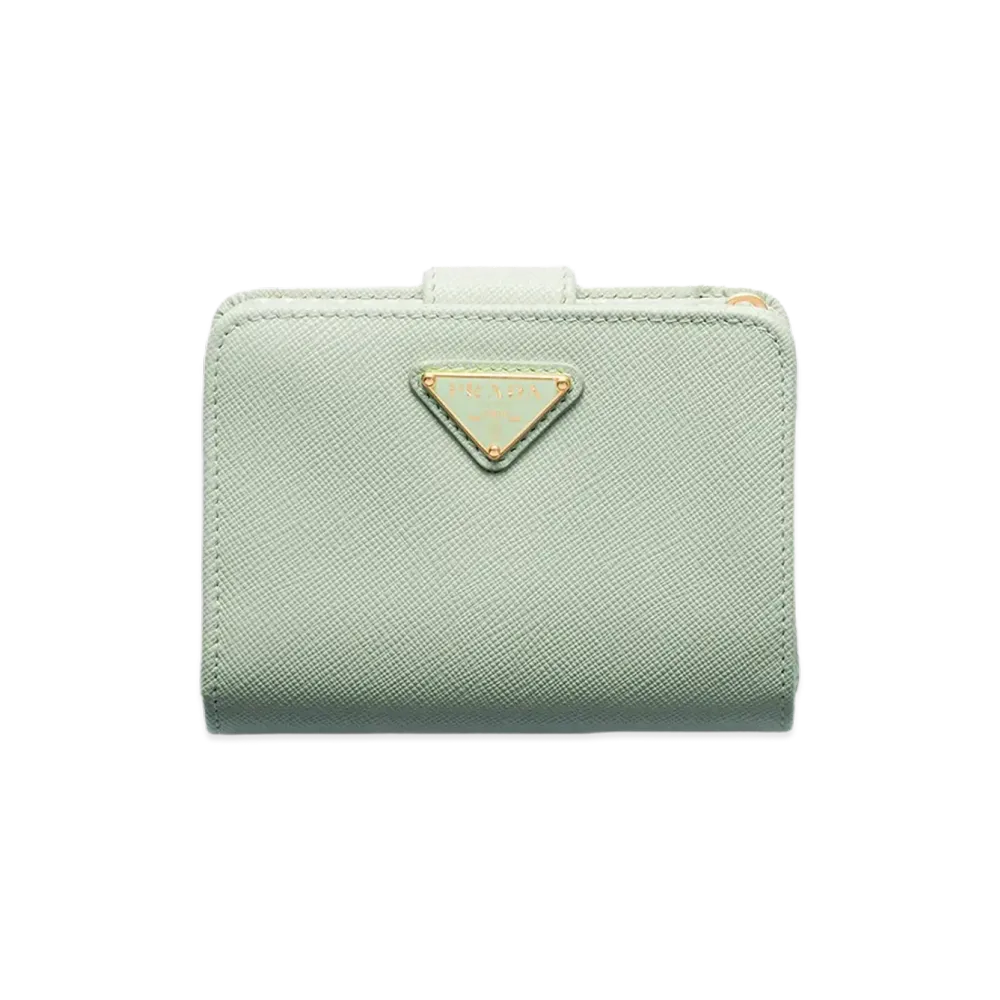 PRADA Saffiano Leather Wallet "Aqua"