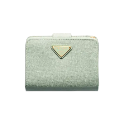 PRADA Saffiano Leather Wallet "Aqua"