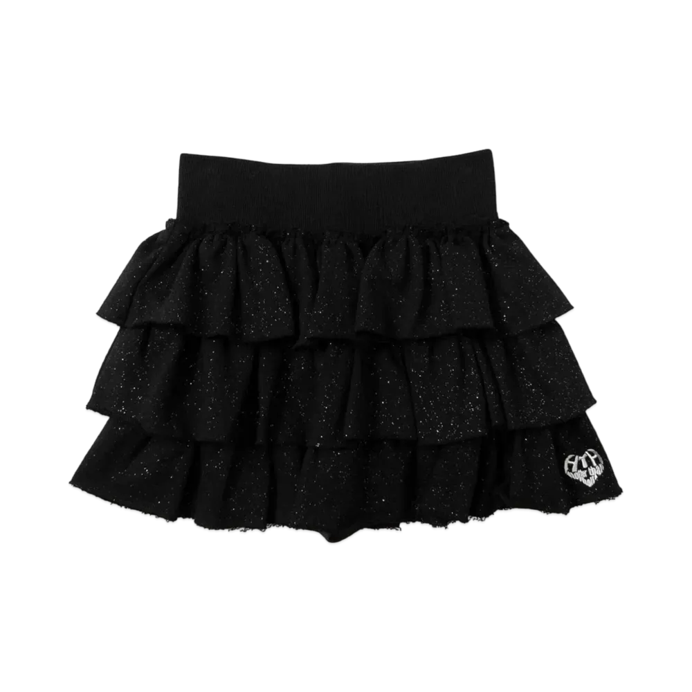 HTH glitter tiered skirt "BLACK"