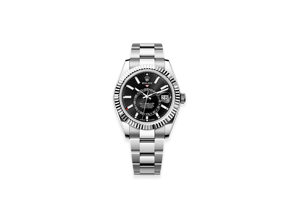 ROLEX Sky-Dweller 42mm Oystersteel & White Gold 336934 "Bright Black"