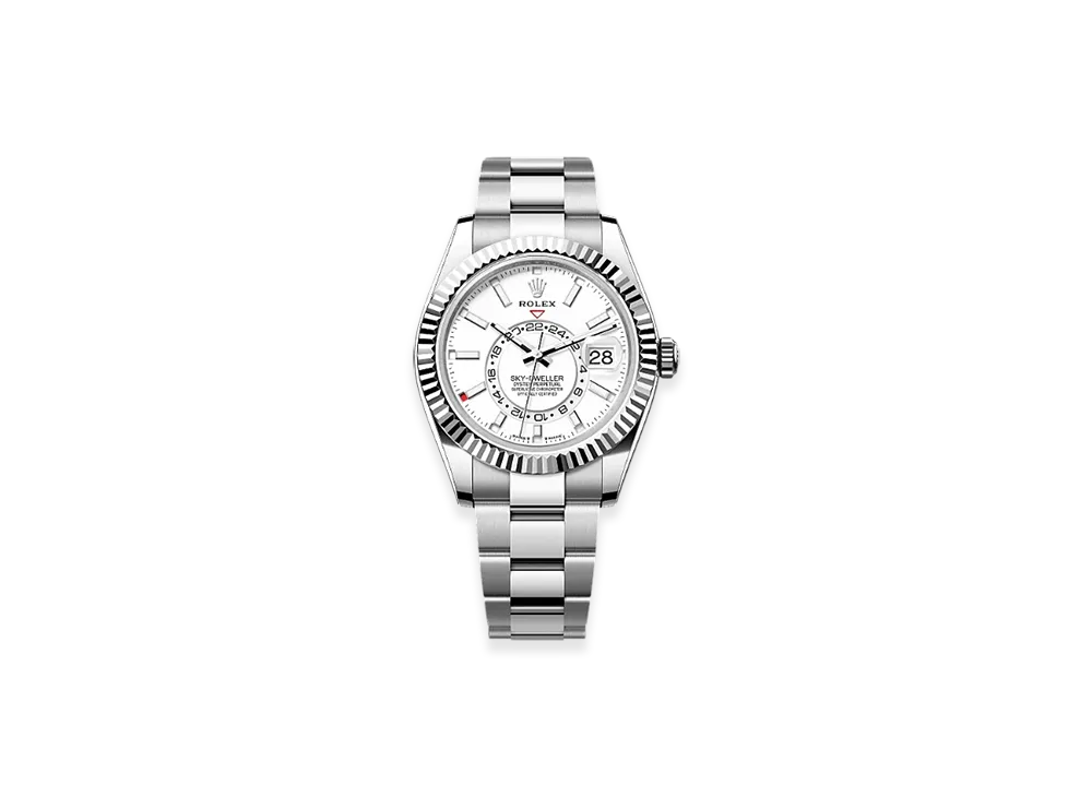 ROLEX Sky-Dweller 42mm Oystersteel & White Gold 336934 "Intense White"