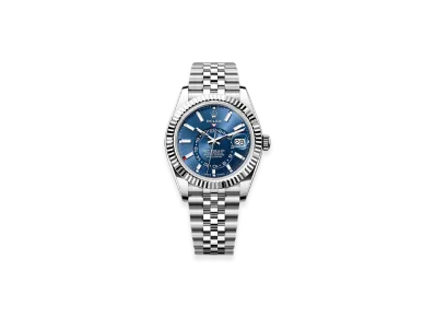 ROLEX Sky-Dweller 42mm Oystersteel & White Gold 336934 "Bright Blue"