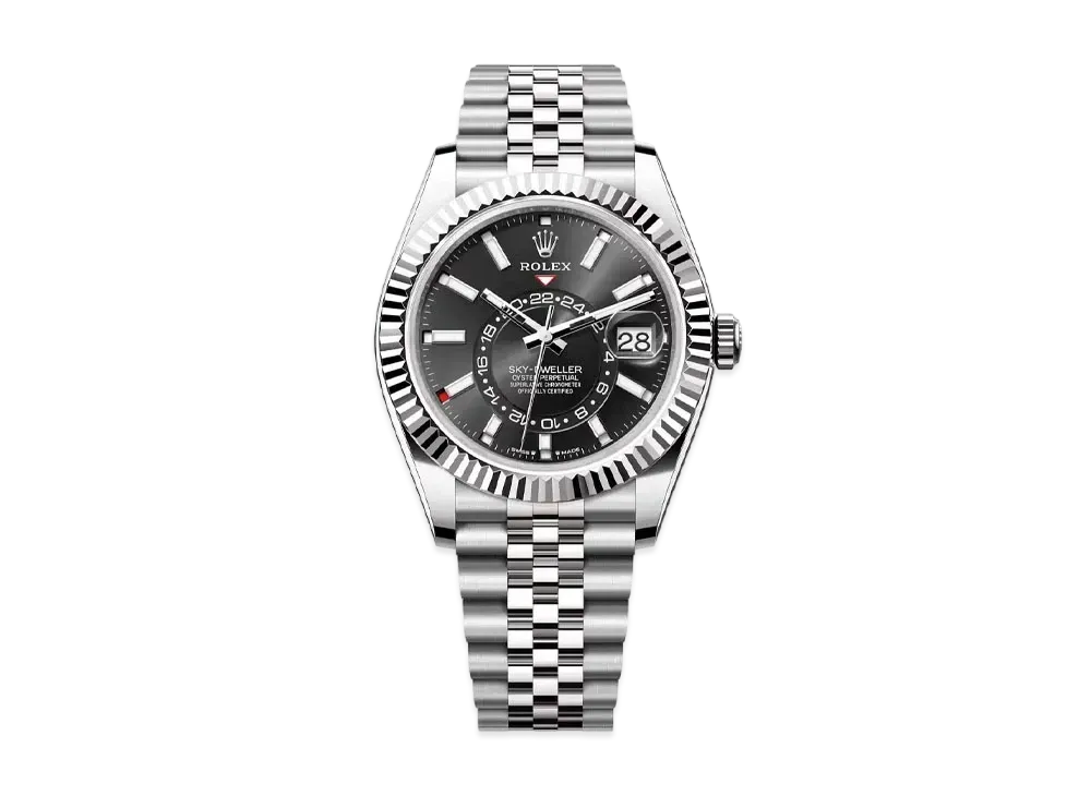 ROLEX Sky-Dweller Oyster 42mm "Black/Oyster Steel/White Gold"