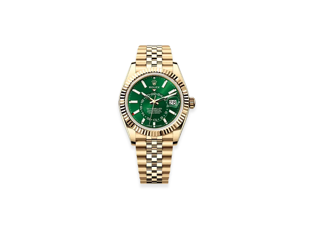 ROLEX Sky-Dweller 42mm Yellow Gold 336938 "Bright Green"
