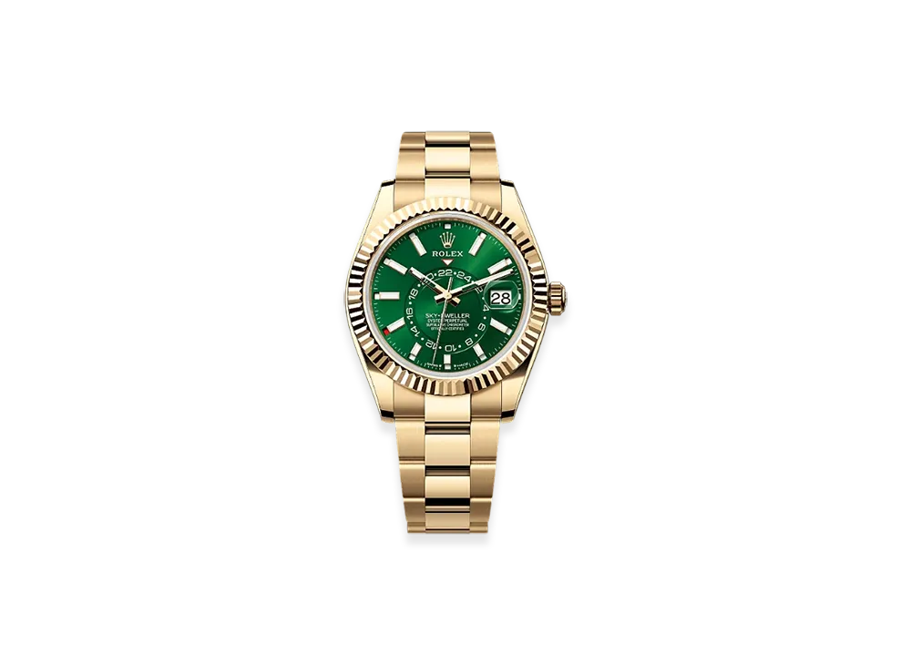 ROLEX Sky-Dweller 42mm Yellow Gold 336938 "Bright Green"