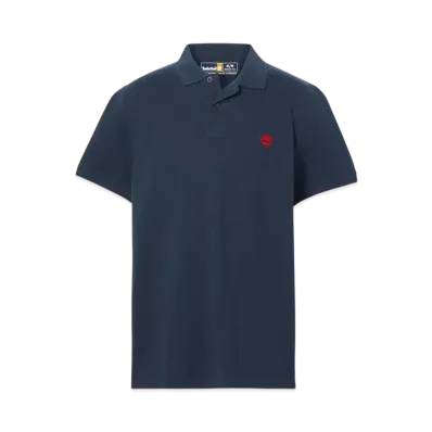 Timberland Men's Short Sleeve Oyster River Chest Logo Polo Shirt "Dark Sapphire"