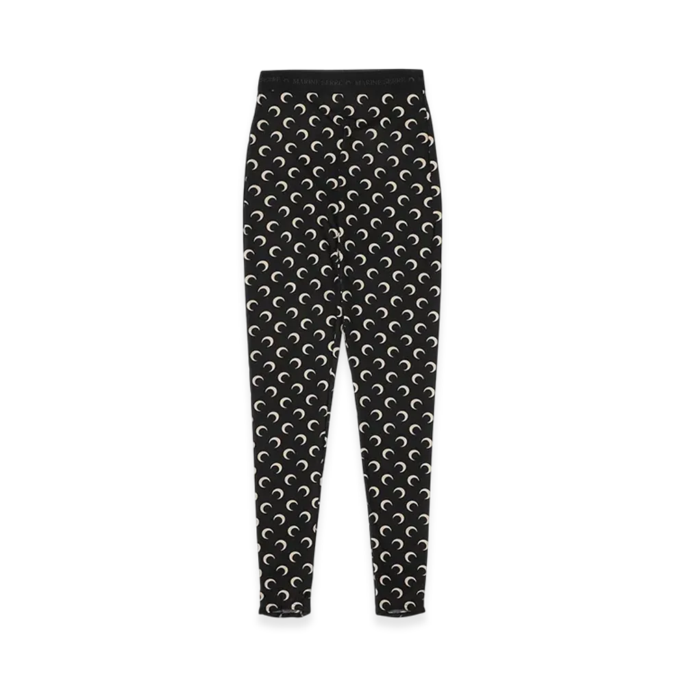 Marine Serre Regenerated All Over Moon Jersey Leggings "Black/Tan"